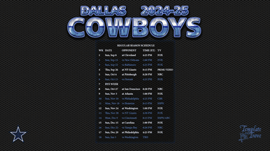 Dallas Cowboys 2024-25 Wallpaper Schedule