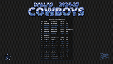Dallas Cowboys 2024-25 Wallpaper Schedule