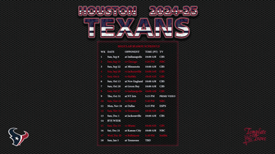 Houston Texans 2024-25 Wallpaper Schedule