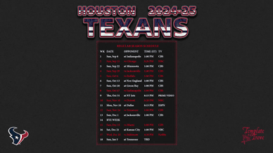 Houston Texans 2024-25 Wallpaper Schedule