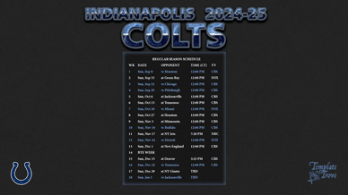 Indianapolis Colts 2024-25 Wallpaper Schedule