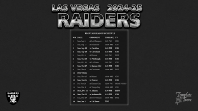 Las Vegas Raiders 2024-25 Wallpaper Schedule