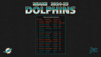 Miami Dolphins 2024-25 Wallpaper Schedule