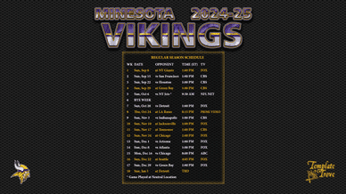 Minnesota Vikings 2024-25 Wallpaper Schedule