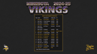 Minnesota Vikings 2024-25 Wallpaper Schedule