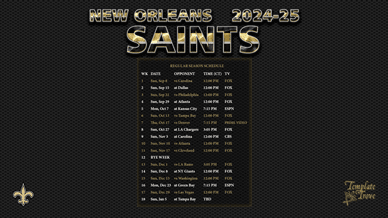New Orleans Saints 2024-25 Wallpaper Schedule
