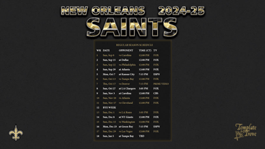 New Orleans Saints 2024-25 Wallpaper Schedule