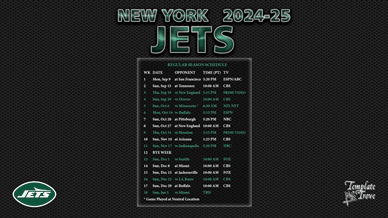 New York Jets 2024-25 Wallpaper Schedule