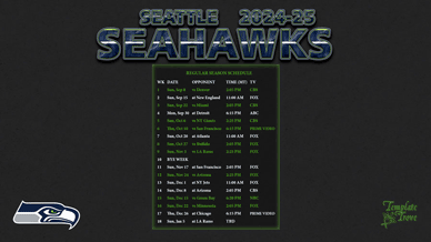 Seattle Seahawks 2024-25 Wallpaper Schedule