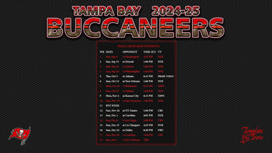 Tampa Bay Buccaneers 2024-25 Wallpaper Schedule