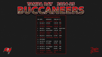Tampa Bay Buccaneers 2024-25 Wallpaper Schedule