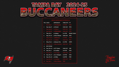 Tampa Bay Buccaneers 2024-25 Wallpaper Schedule