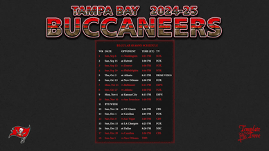 Tampa Bay Buccaneers 2024-25 Wallpaper Schedule