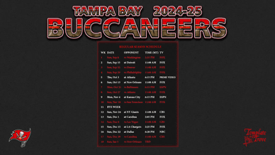 Tampa Bay Buccaneers 2024-25 Wallpaper Schedule
