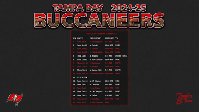 Tampa Bay Buccaneers 2024-25 Wallpaper Schedule