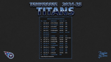 Tennessee Titans 2024-25 Wallpaper Schedule