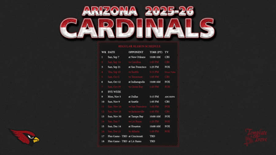 Arizona Cardinals 2025-26 Wallpaper Schedule