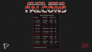 Atlanta Falcons 2025-26 Wallpaper Schedule