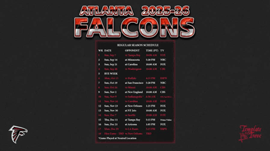 Atlanta Falcons 2025-26 Wallpaper Schedule