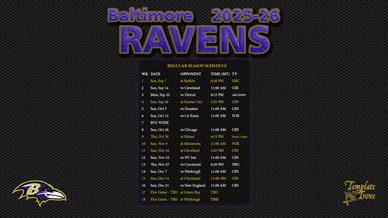 Baltimore Ravens 2025-26 Wallpaper Schedule