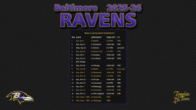Baltimore Ravens 2025-26 Wallpaper Schedule