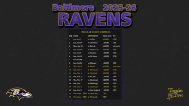 Baltimore Ravens 2025-26 Wallpaper Schedule