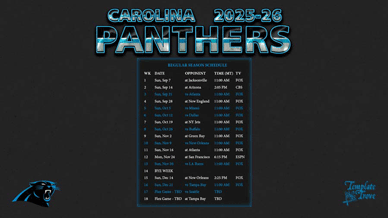 Carolina Panthers 2025-26 Wallpaper Schedule