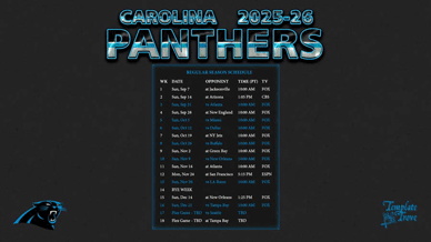 Carolina Panthers 2025-26 Wallpaper Schedule
