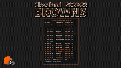 Cleveland Browns 2025-26 Wallpaper Schedule