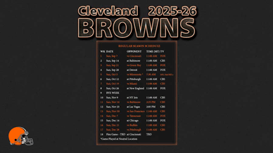 Cleveland Browns 2025-26 Wallpaper Schedule