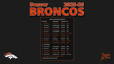 Denver Broncos 2025-26 Wallpaper Schedule