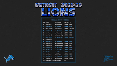 Detroit Lions 2025-26 Wallpaper Schedule