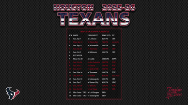 Houston Texans 2025-26 Wallpaper Schedule