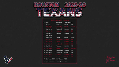 Houston Texans 2025-26 Wallpaper Schedule