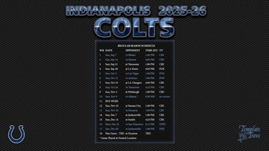 Indianapolis Colts 2025-26 Wallpaper Schedule