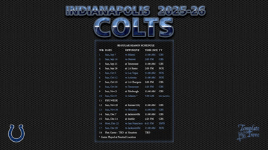 Indianapolis Colts 2025-26 Wallpaper Schedule