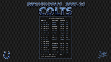 Indianapolis Colts 2025-26 Wallpaper Schedule