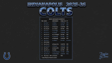 Indianapolis Colts 2025-26 Wallpaper Schedule