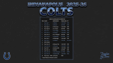 Indianapolis Colts 2025-26 Wallpaper Schedule