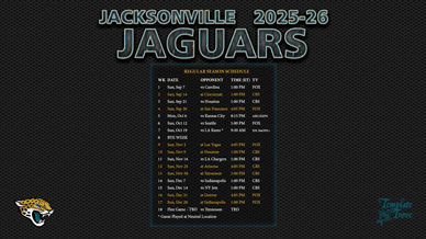 Jacksonville Jaguars 2025-26 Wallpaper Schedule