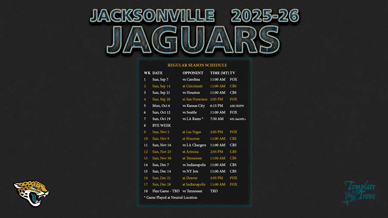 Jacksonville Jaguars 2025-26 Wallpaper Schedule