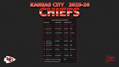 Kansas City Chiefs 2025-26 Wallpaper Schedule