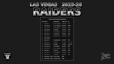 Las Vegas Raiders 2025-26 Wallpaper Schedule