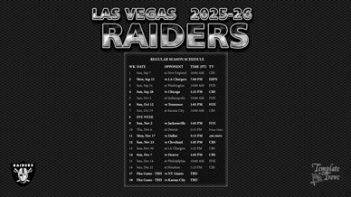 Las Vegas Raiders 2025-26 Wallpaper Schedule