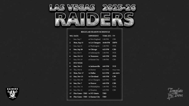 Las Vegas Raiders 2025-26 Wallpaper Schedule