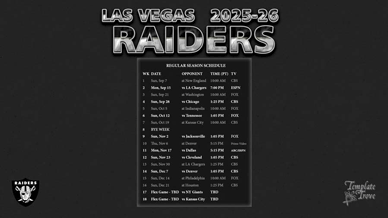 Las Vegas Raiders 2025-26 Wallpaper Schedule