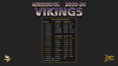 Minnesota Vikings 2025-26 Wallpaper Schedule