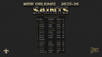 New Orleans Saints 2025-26 Wallpaper Schedule