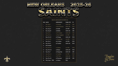 New Orleans Saints 2025-26 Wallpaper Schedule