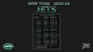 New York Jets 2025-26 Wallpaper Schedule